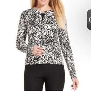 0404. CHARTER CLUB FULL BUTTON UP LONG SLEEVE CARDIGAN SIZE MEDIUM LEOPARD PRINT